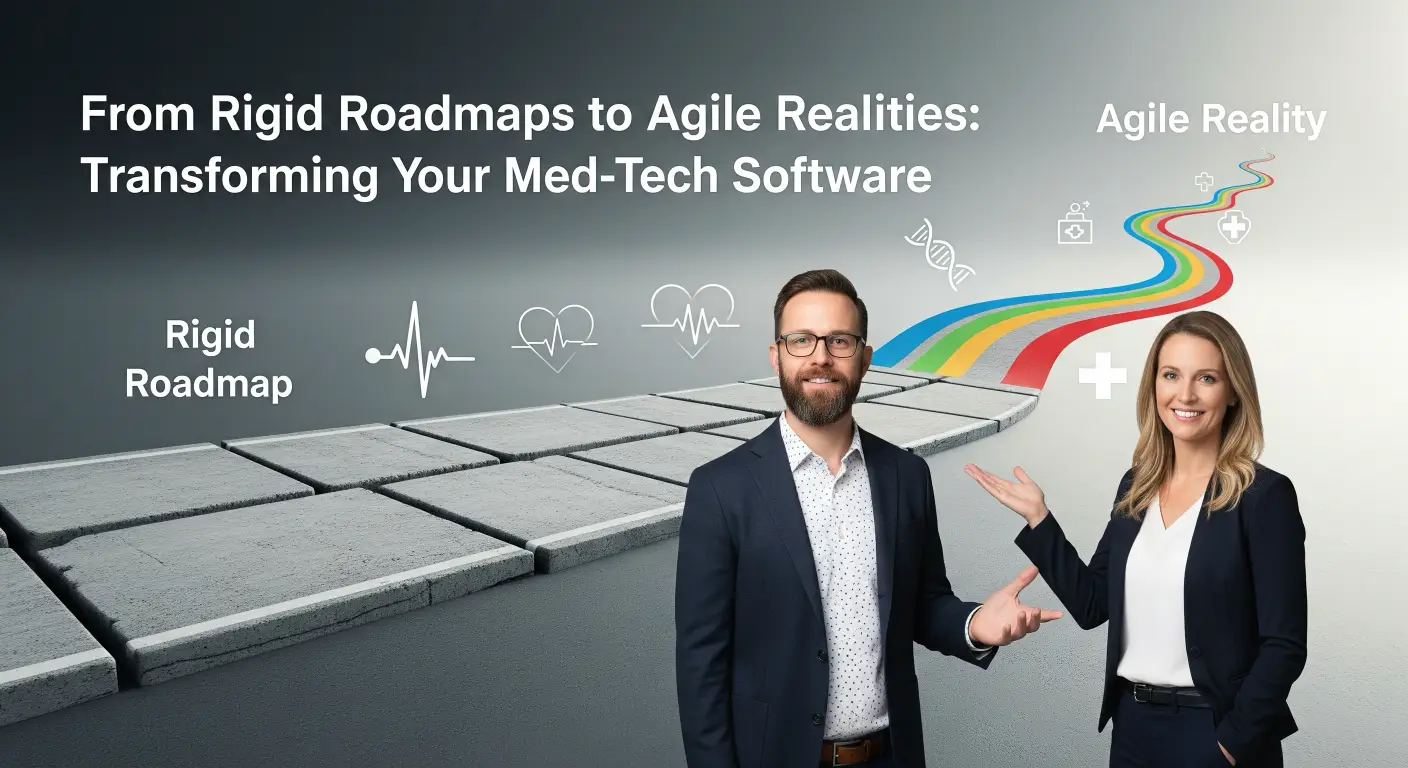 An illustration showing an agile development cycle for MedTech