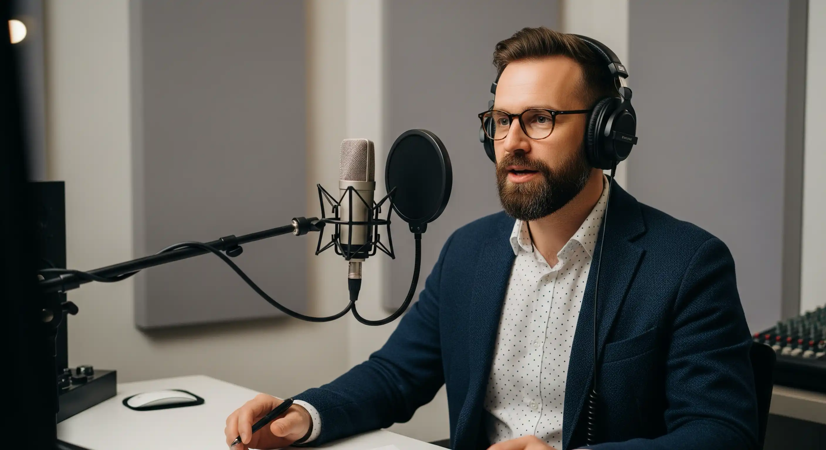 A conceptual image representing an audio podcast on a technical topic.